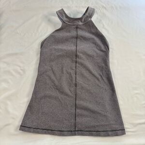 Lululemon Motivate Tank Top Blue Grey Racerback Size 4 Gym Fitted Halter Neck